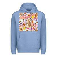 Colony Blue Happy Easter Bunny Seamless Pattern Premium Hoodie - BundleAndBundleShop