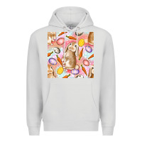 Dove Grey Happy Easter Bunny Seamless Pattern Premium Hoodie - BundleAndBundleShop