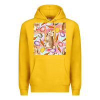 Lemon Happy Easter Bunny Seamless Pattern Premium Hoodie - BundleAndBundleShop