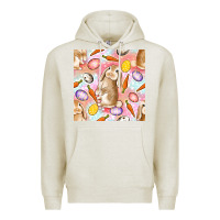 Oatmeal Heather Happy Easter Bunny Seamless Pattern Premium Hoodie - BundleAndBundleShop
