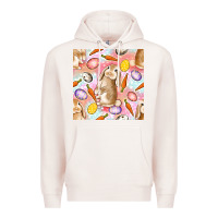 Pale Pink Happy Easter Bunny Seamless Pattern Premium Hoodie - BundleAndBundleShop
