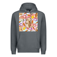 Rock Happy Easter Bunny Seamless Pattern Premium Hoodie - BundleAndBundleShop