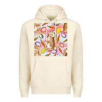 Sandshell Happy Easter Bunny Seamless Pattern Premium Hoodie - BundleAndBundleShop