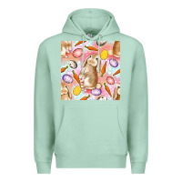 Seafoam Happy Easter Bunny Seamless Pattern Premium Hoodie - BundleAndBundleShop