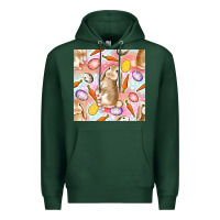 Sports Green Happy Easter Bunny Seamless Pattern Premium Hoodie - BundleAndBundleShop