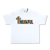 White thankful Urban Heavy Tee - JahusDesignShop