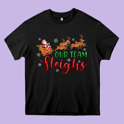 Our Team Sleigh Heavy Core Tee Designed By Maliassmallbusiness
