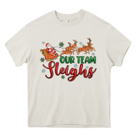 Cream our team sleigh Heavy Core Tee - MaliasSmallBusiness