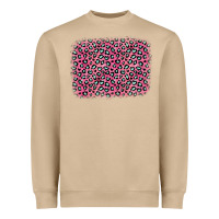 Mushroom pink glitter leopard with heart background Heavyweight Sweatshirt - OliviaCreatesArt