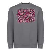 Storm pink glitter leopard with heart background Heavyweight Sweatshirt - OliviaCreatesArt