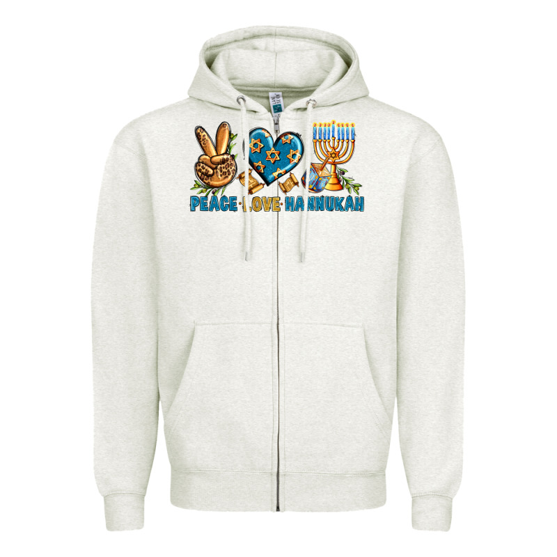 Peace Love Hannukah Zipper Hoodie by BundleAndBundleShop | Teevron