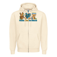 Sandshell Peace Love Hannukah Zipper Hoodie - BundleAndBundleShop