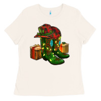 Bone cowboy hat with boots christmas Ladies Tee - RanaPortraitStore