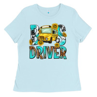 Baby Blue bus driver Ladies Tee - NancyCooperArtShop