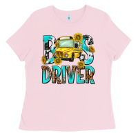 Bubblegum Pink bus driver Ladies Tee - NancyCooperArtShop