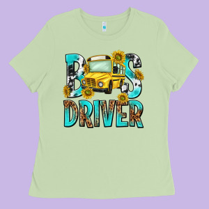 Bus Driver Ladies Tee Designed By Nancycooperartshop