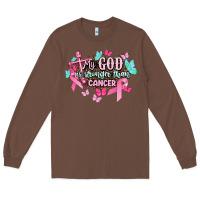 Chestnut My god is stronger than Cancer Awareness Long Sleeve Tee - HowdyJamesFarm