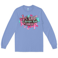 Colony Blue My god is stronger than Cancer Awareness Long Sleeve Tee - HowdyJamesFarm
