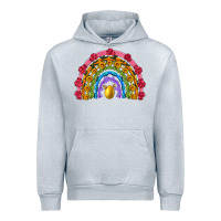 Heather Grey easter and spring with flowers carrots butterfly and sunflower rainbow Urban Hoodie - Artiststas