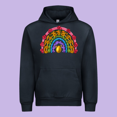Easter And Spring With Flowers Carrots Butterfly And Sunflower Rainbow Urban Hoodie Designed By Artiststas