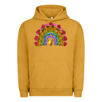 Pigment Peanut Butter easter and spring with flowers carrots butterfly and sunflower rainbow Urban Hoodie - Artiststas