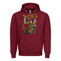Burgundy Western Love with Gun Zipper Hoodie - BundleAndBundleShop