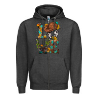 Charcoal Heather Western Love with Gun Zipper Hoodie - BundleAndBundleShop