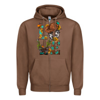 Chestnut Western Love with Gun Zipper Hoodie - BundleAndBundleShop
