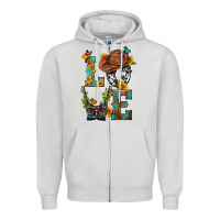 Dove Grey Western Love with Gun Zipper Hoodie - BundleAndBundleShop