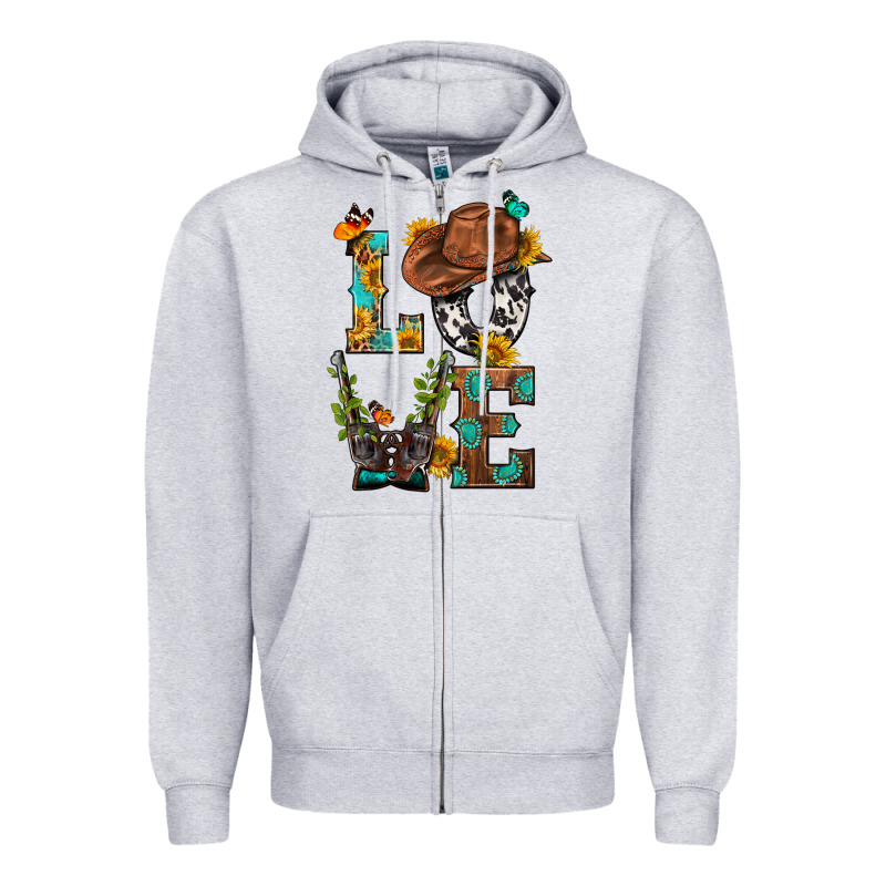 Western Love With Gun Zipper Hoodie by BundleAndBundleShop | Teevron