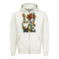 Oatmeal Heather Western Love with Gun Zipper Hoodie - BundleAndBundleShop