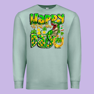 Happy St Patricks Rex Day Premium Sweatshirt Designed By Cowhidedigitalart