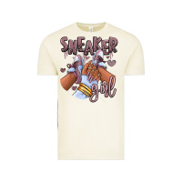 Sky J Mauve Sneaker Girl Afro Woman Vintage Tee | Teevron