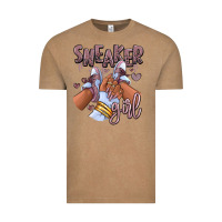 Vintage Coffee sky j mauve sneaker girl afro woman Vintage Tee - RanaPortraitStore
