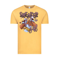 Vintage Mustard sky j mauve sneaker girl afro woman Vintage Tee - RanaPortraitStore