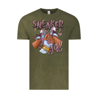 Vintage Olive sky j mauve sneaker girl afro woman Vintage Tee - RanaPortraitStore