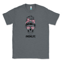 Charcoal Heather Pink Flower on Cyan Background Mom Skull Classic Tee - Bettercallsaul
