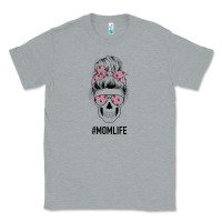 Heather Grey Pink Flower on Cyan Background Mom Skull Classic Tee - Bettercallsaul