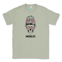Matcha Pink Flower on Cyan Background Mom Skull Classic Tee - Bettercallsaul