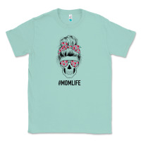 Seafoam Pink Flower on Cyan Background Mom Skull Classic Tee - Bettercallsaul