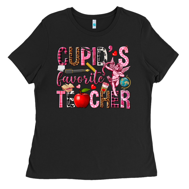 Cupids Favorite Teacher Ladies Tee by NancyCooperArtShop | Teevron
