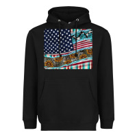 Black American Flag Mouse Pad Heavyweight Hoodie - CowhideDigitalArt