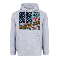 Heather Grey American Flag Mouse Pad Heavyweight Hoodie - CowhideDigitalArt