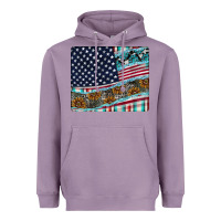 Lavender American Flag Mouse Pad Heavyweight Hoodie - CowhideDigitalArt
