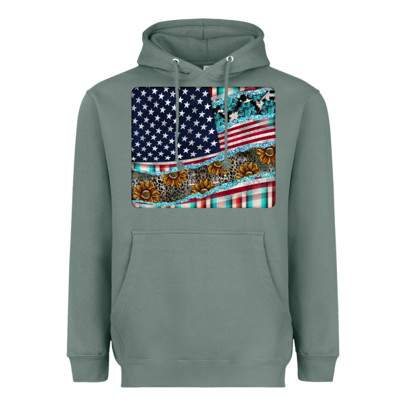 American Flag Mouse Pad Heavyweight Hoodie by CowhideDigitalArt | Teevron