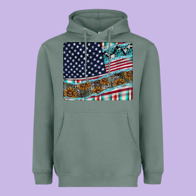 American Flag Mouse Pad Heavyweight Hoodie Designed By Cowhidedigitalart