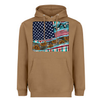 Toasted Coconut American Flag Mouse Pad Heavyweight Hoodie - CowhideDigitalArt