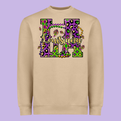 Louisiana Mardi Gras Heavyweight Sweatshirt Designed By Oliviacreatesart