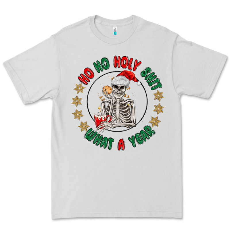 Ho Ho Holly Shit Skeleton Santa Premium Tee by MaliasSmallBusiness | Teevron