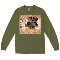 Army Green black teacher Long Sleeve Tee - TumblerDesignByShophia